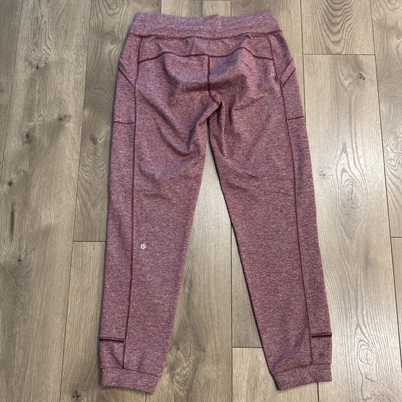 Lululemon Base Runner Jogger Heathered Bordeaux Drama Bon/Bon Sweatpants Size 10 - Picture 4 of 14